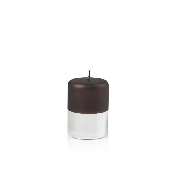 ŚWIECA FIRENZE- PILLAR BRONZE VELVET/ SILVER 100 MM